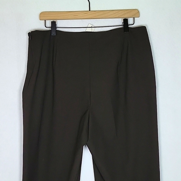 NWT Talbots Brown Straight Leg Trousers Size 14P Petite - Picture 4 of 6